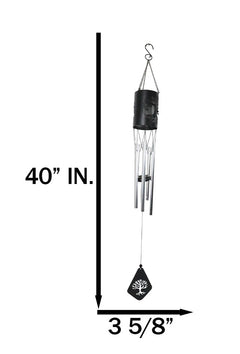 Celtic Tree Of Life Cylindrical Steel Metal Filigree Hanging Solar Wind Chime-7