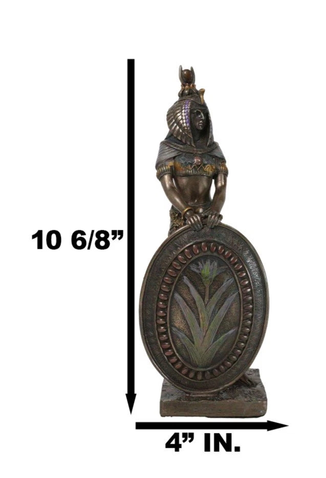 Egyptian Goddess Of Magic & Motherhood Isis Ra With Reed Shield Figurine Decor-9