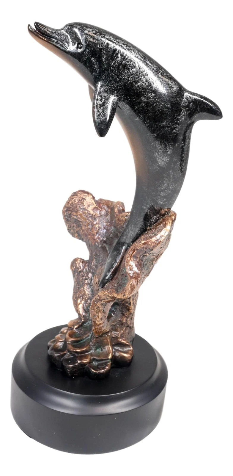 Marine Sea Dolphin Jumping Out Of Water Bronze Electroplated Resin Figurine-7