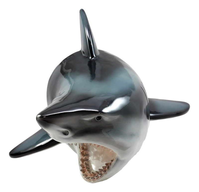 Beware of Great White Shark Jaws Mako Predator Wall Mount Plaque Figurine Decor-7