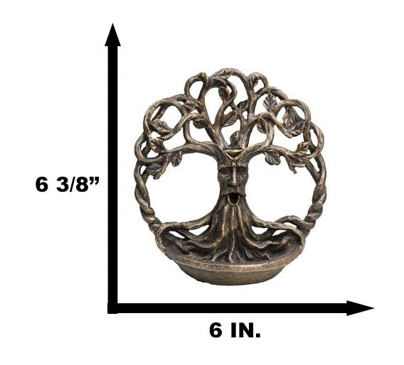 Ethereal Forest Celtic Greenman Ent Tree Of Life Backflow Incense Cone Burner-7