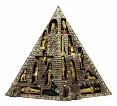 Egyptian Pyramid Statue With 16 Miniature Gods Anubis Osiris Isis Maat Bastet-3
