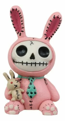 Furrybones Pink Bunnie Bun Rabbit Skeleton Figurine Small Furry Bones Skull-6