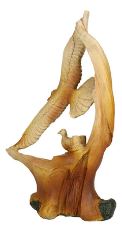 Lifelike Patriotic American Bald Eagle with Eaglets in Nest Faux Wood Figurine-5
