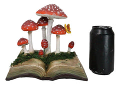Enchanted Fairy Garden Toadstool Mushrooms Sprouting from Spell Book Figurine-6