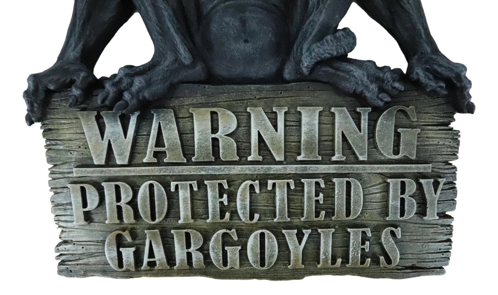 Gothic Winged Gargoyle On Warning Protected By Gargoyles Sign Wall Decor Plaque-7
