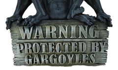 Gothic Winged Gargoyle On Warning Protected By Gargoyles Sign Wall Decor Plaque-7