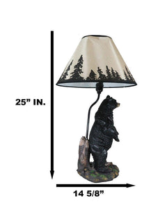 Large Standing Black Bear Surveyor Arkadius Desktop Table Lamp Decor Figurine-8