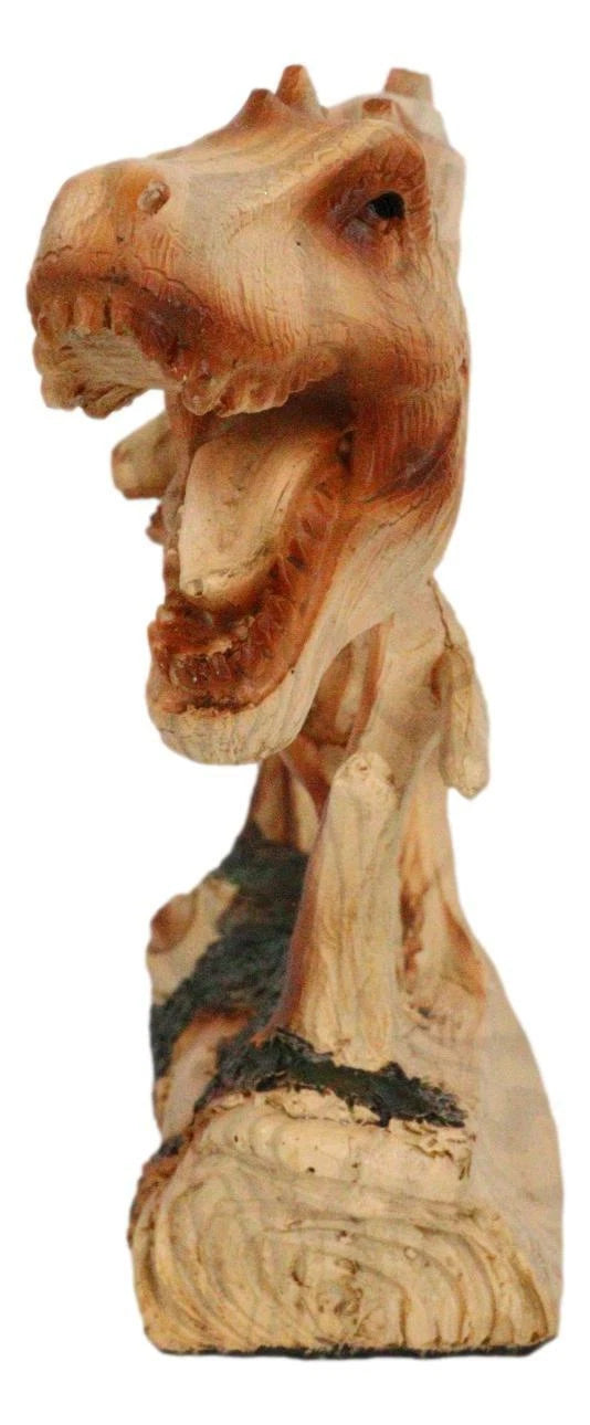 Jurassic Dinosaur Tyrannosaurus Rex Father and Baby Faux Wood Cutout Figurine-6