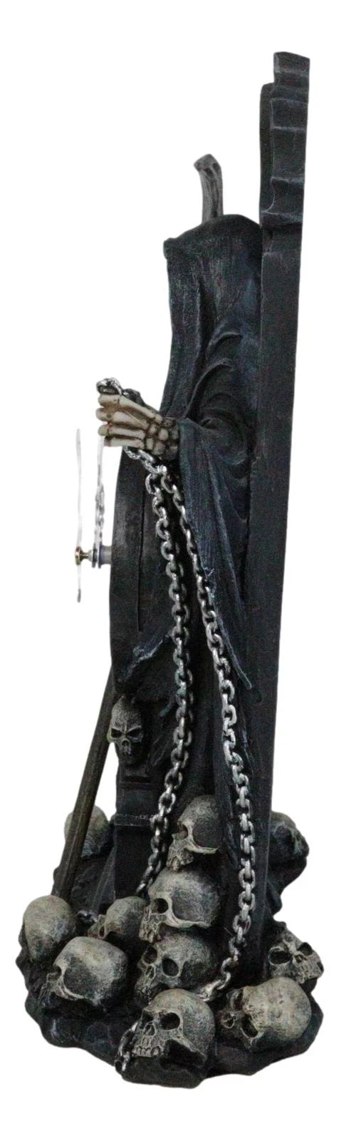 Black Death Grim Reaper With Scythe Time Waits For No Man Table Clock Figurine-7