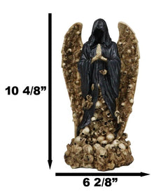 Gothic Death Prayer Grim Reaper Skeleton With Ossuary Skulls Wings Figurine-8