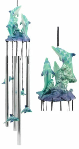 Sea World Three Dolphins Launching Above Water Wind Chime Marine Life Nautical-1