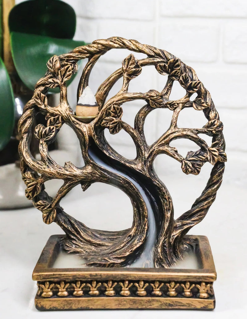 Forest Crann Bethadh Celtic Willow Tree of Life Backflow Incense Cone Burner-1