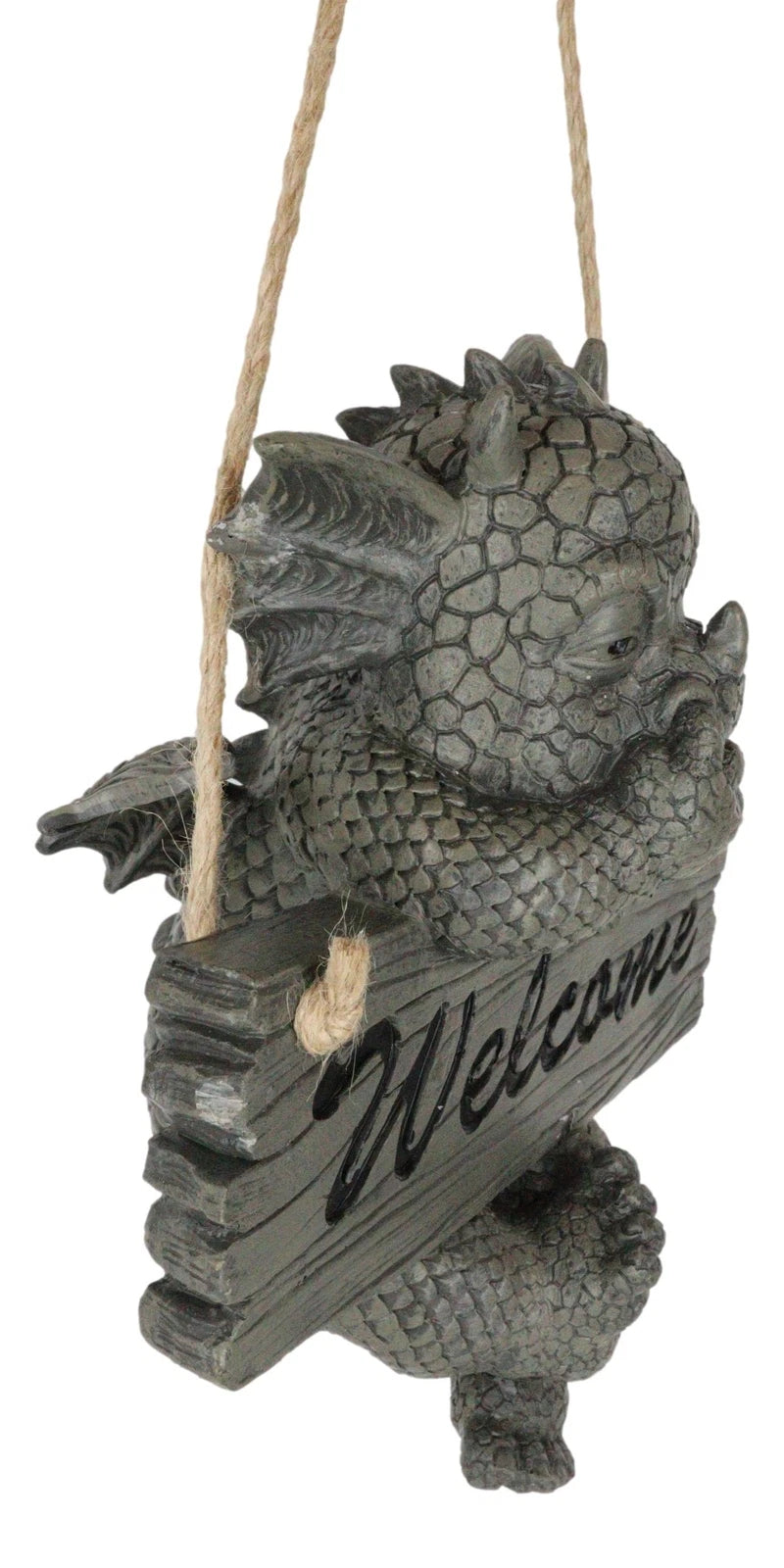 Jute Strings Hanging Welcome Garden Dragon Statue Nose Picker Wyrmling-8