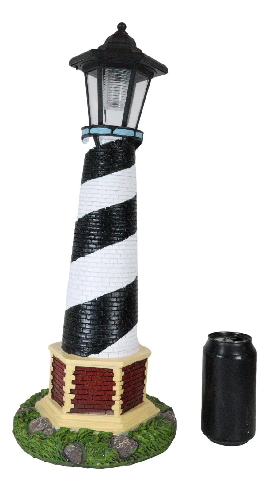 Nautical Cape Hatteras Lighthouse Statue 20.5" Tall with Solar Lantern LED-7