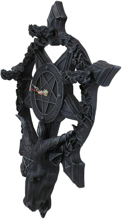 Samael Lilith Baphomet Hanging Wall Clock Candle Holder Decor Plaque 19" H-7