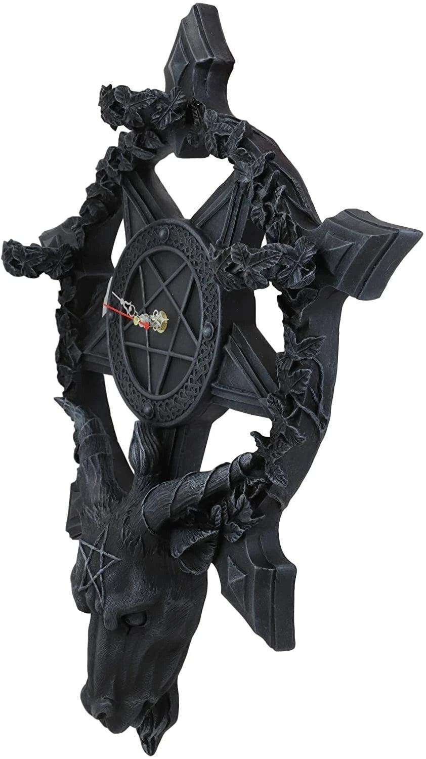 Samael Lilith Baphomet Hanging Wall Clock Candle Holder Decor Plaque 19" H-7