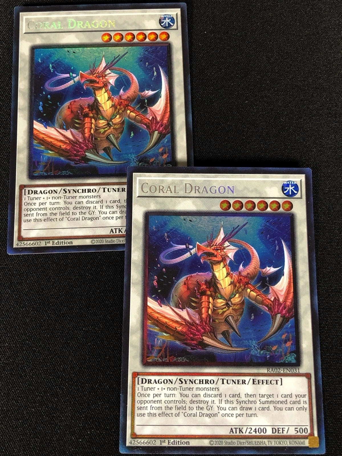 Yugioh Coral Dragon RA02-EN031 1ST Collectors x2(NM)