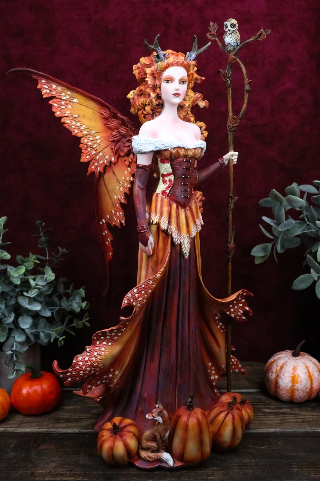 Amy Brown Pumpkin Queen Autumn Fairy Statue 17.5" Tall Fantasy Faery-1