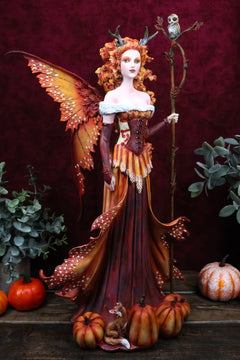 Amy Brown Pumpkin Queen Autumn Fairy Statue 17.5" Tall Fantasy Faery-1