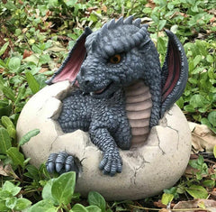 Large Nightfury Baby Dragon Hatchling In Egg Statue 10"Long Legends And Fantasy-1