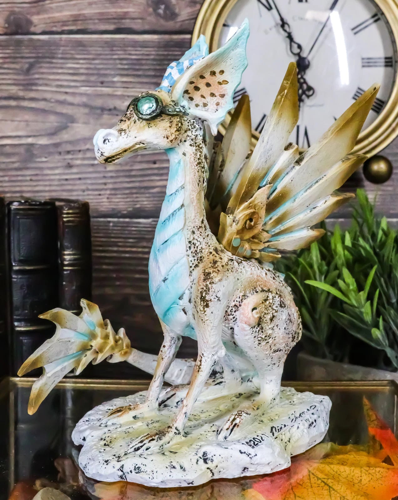 Amy Brown Steampunk Sky Aviator Dragon with Goggles Mechanical Wings Figurine