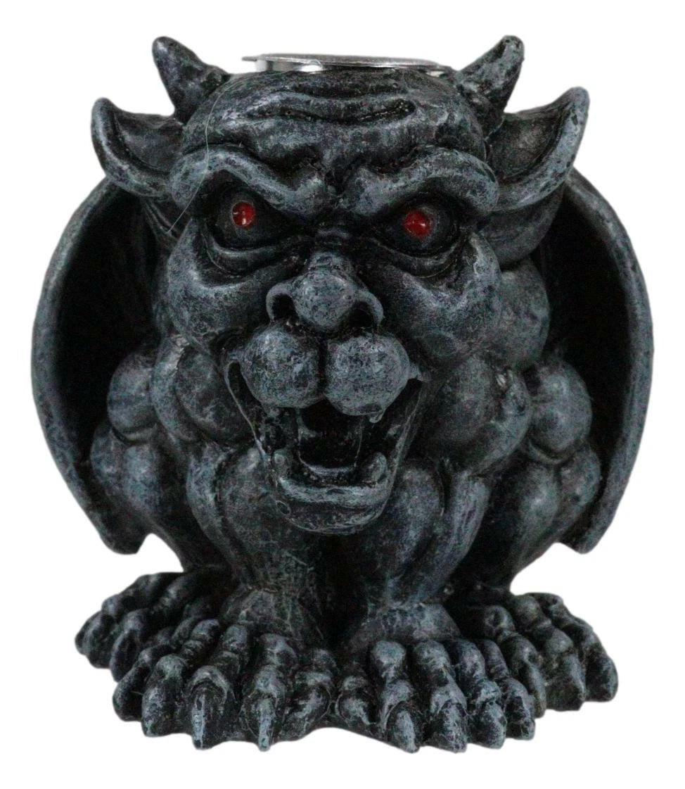 Crouching Gothic Horned Devil Chimera Gargoyle Backflow Incense Cone Burner-8