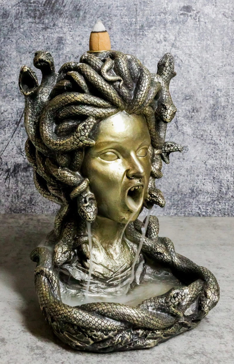 Greek Goddess Medusa with Snake Hairs Backflow Incense Cone Burner Figurine-7