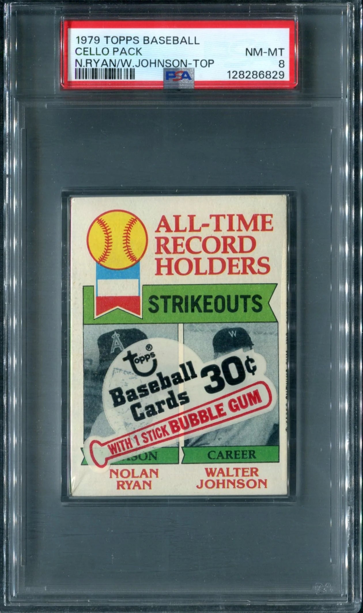 1979 Topps Baseball Unopened Cello Pack PSA 8 Ryan / Johnson Top *6829