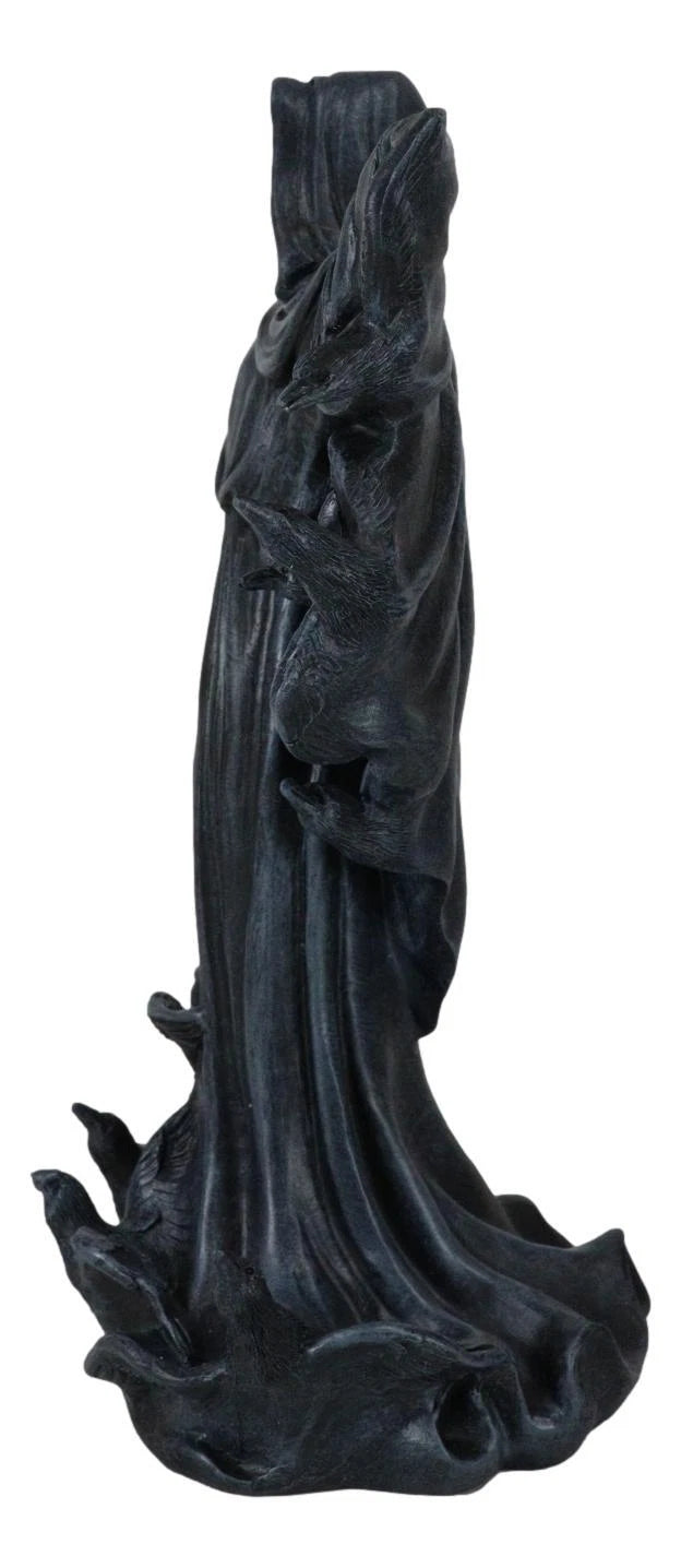 The Dark Lord Boogeyman Black Death Grim Reaper With Raven Crows Figurine-6