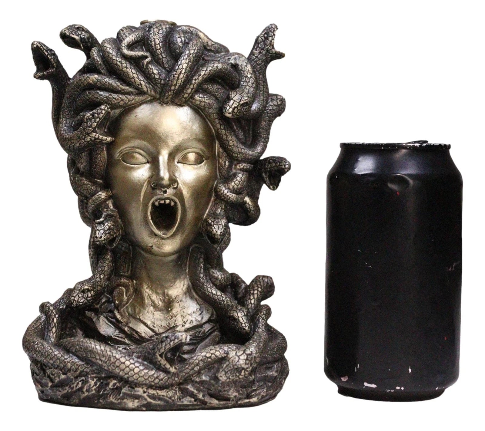 Greek Goddess Medusa with Snake Hairs Backflow Incense Cone Burner Figurine-8
