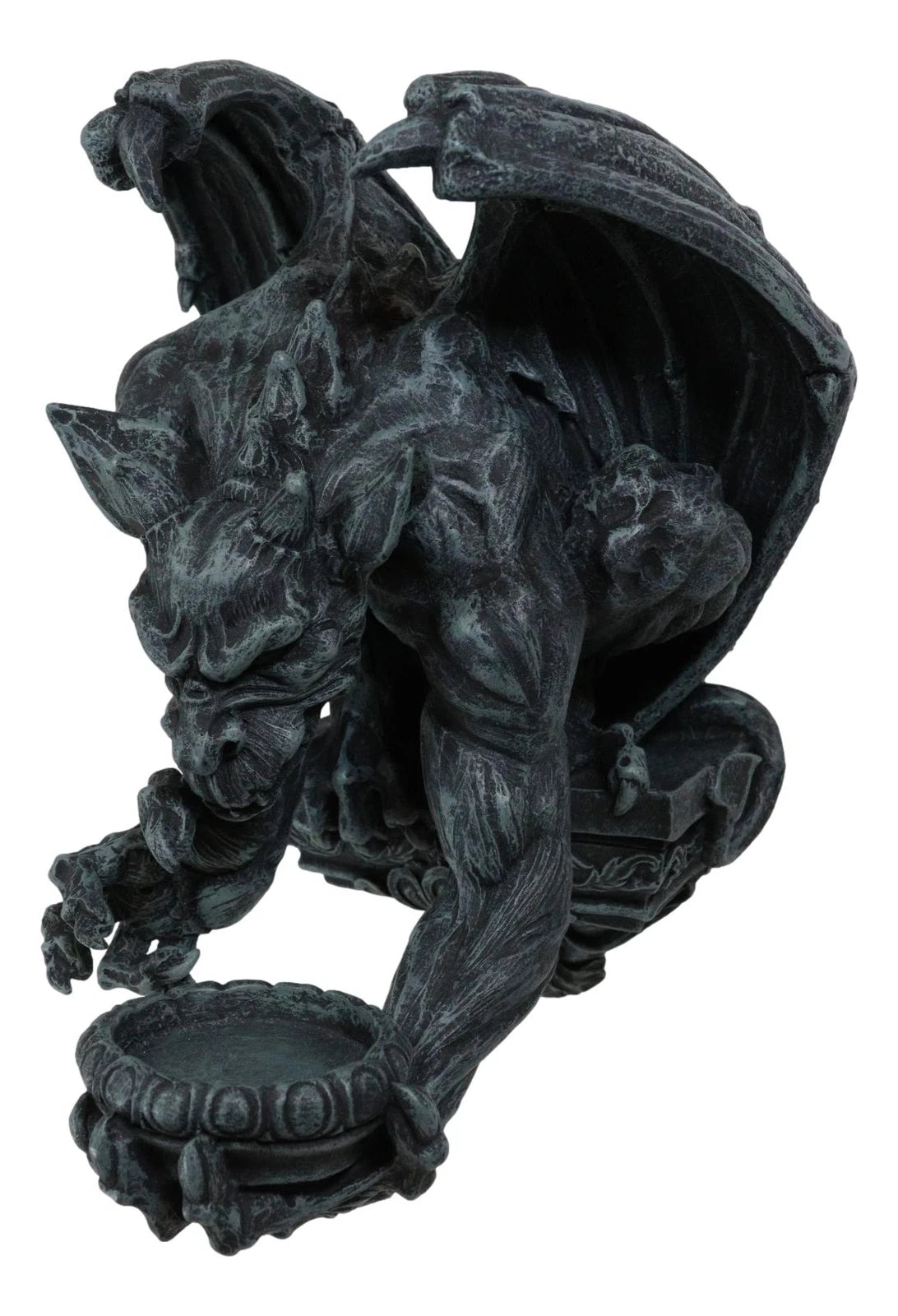 Gargoyle Candle Holder, 12"H Gothic Wall Sconce Sculpture Plaque, Fantasy Home Decor for Mantle, Wall, Garden, or Indoor Display-7
