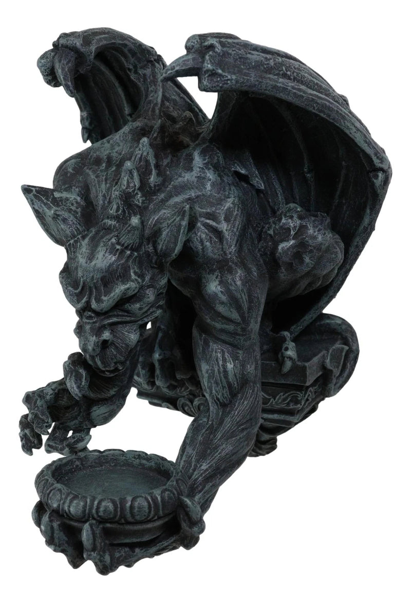 Gargoyle Candle Holder, 12"H Gothic Wall Sconce Sculpture Plaque, Fantasy Home Decor for Mantle, Wall, Garden, or Indoor Display-7