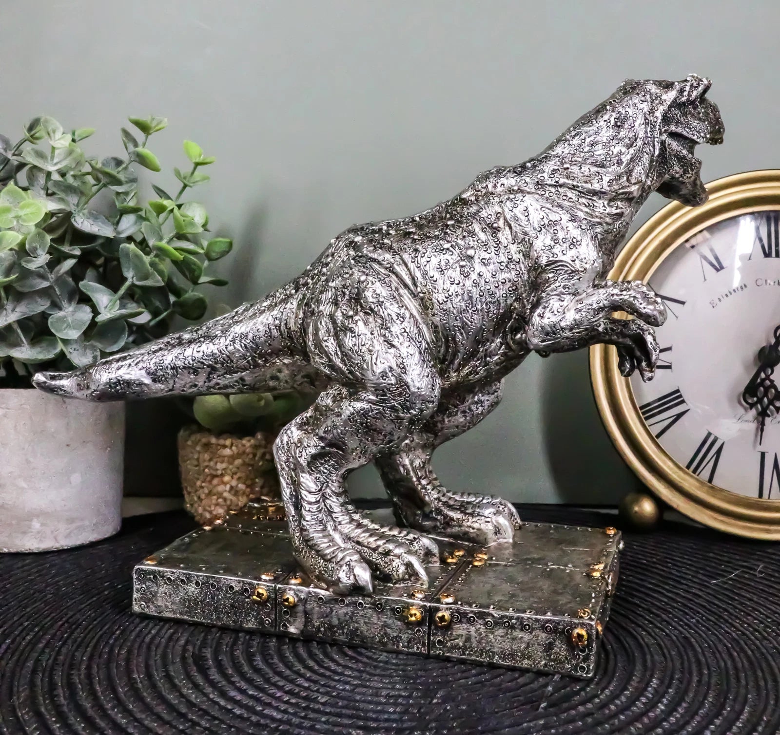 Steampunk T-Rex Figurine Jurassic Era Predator Tyrannosaurus Rex Statue Dinosaur-8