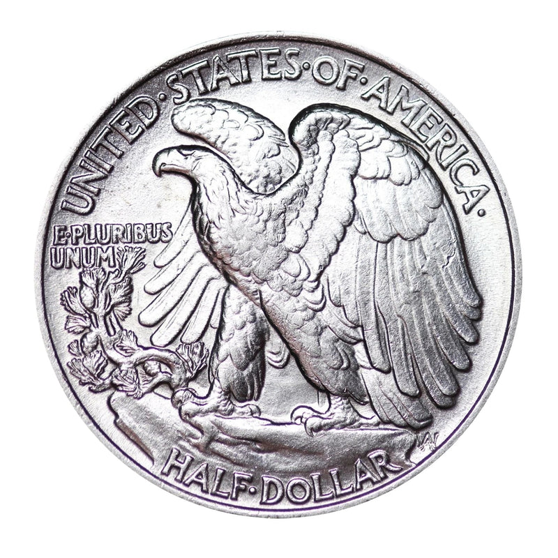 Moneda de medio dólar Walking Liberty de plata al 90 % brillante sin circular BU con fecha aleatoria-3