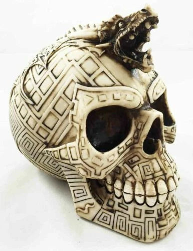 Tribal Tattoo Serpent Skull Statue Battle Chieftain Figurine Amazing Detail-1