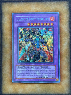 Yugioh Gladiator Beast Heraklinos GLAS-EN044 Secret Rare 1st Ed NM-1