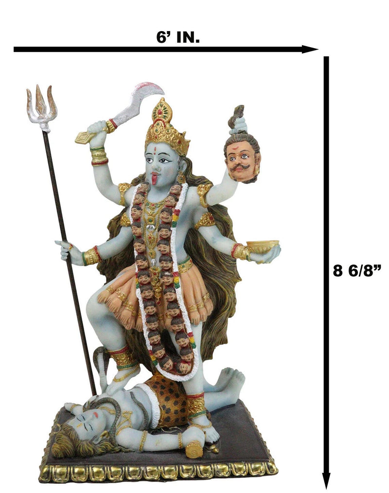 Gift Mahavidya Devi Kali Holding Severed Head Of The Ego Figurine 9"Tall-6