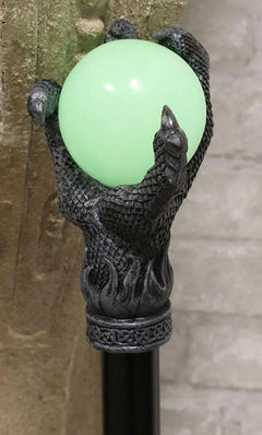 Dragon Claw Walking Cane, Grip of Fire Glow-In-The-Dark Decor Prop, 36" Fantasy Staff for Cosplay, Halloween, Home Display, Collectible, Gothic, Wizard, Mage, Sorcery Accessory-5