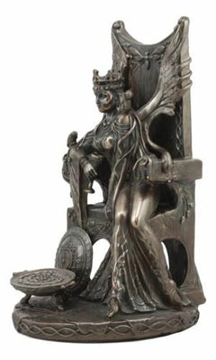 Celtic Goddess Of Fertility Maeve Seated On Throne Statue 11"H Medb Maev Decor-6