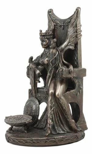 Celtic Goddess Of Fertility Maeve Seated On Throne Statue 11"H Medb Maev Decor-6