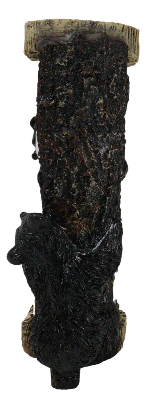 Rustic Adorable Forest Black Bear Cubs Climbing On Tree Sand Timer Figurine-4