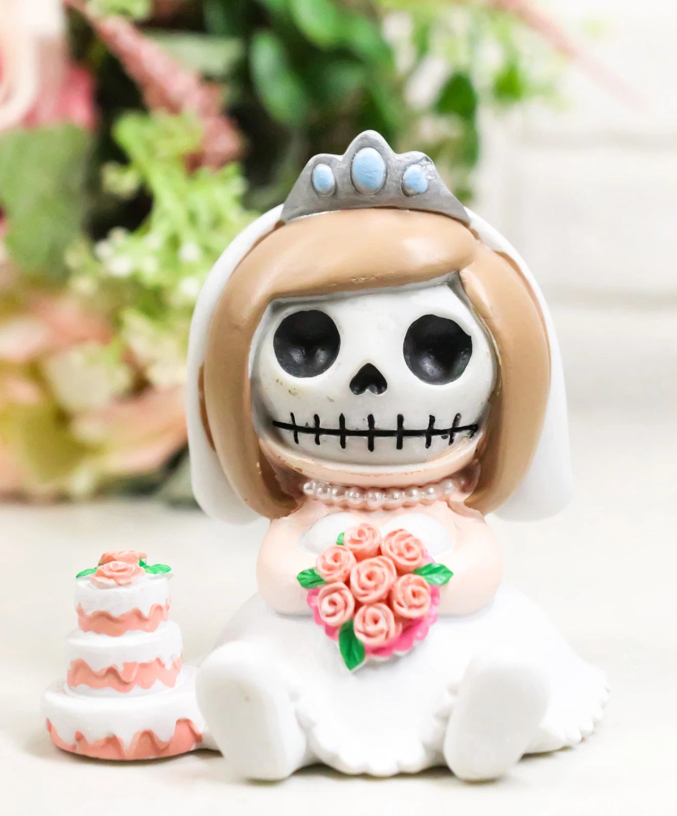 Set Of 2 Mr And Mrs Furrybones Bride Groom Wedding Skeleton Furrybones Figurines-3