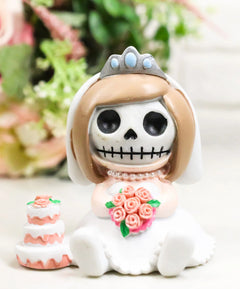 Set Of 2 Mr And Mrs Furrybones Bride Groom Wedding Skeleton Furrybones Figurines-3