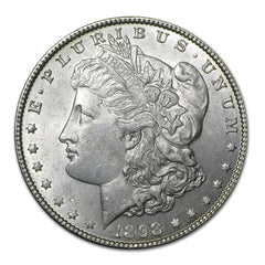 1898 P Morgan Silver Dollar $1 Brilliant Uncirculated BU 90% Silver-2