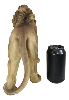 Realistic African Lion King Of The Jungle Growling And Baring Teeth Statue 16"L-6
