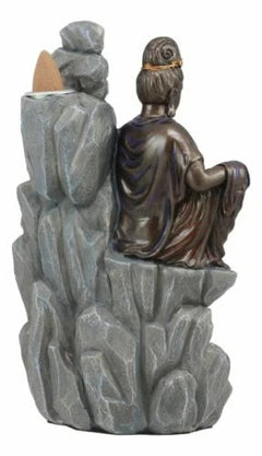 Bodhisattva Kuan Yin Buddha Backflow Incense Burner Statue 7.5"H-8