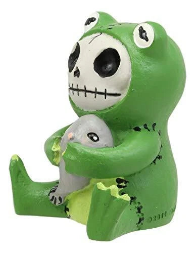 Furrybones Froggy Tadpole Green Frog Cute Skeleton Monster Ornament Figurine-5