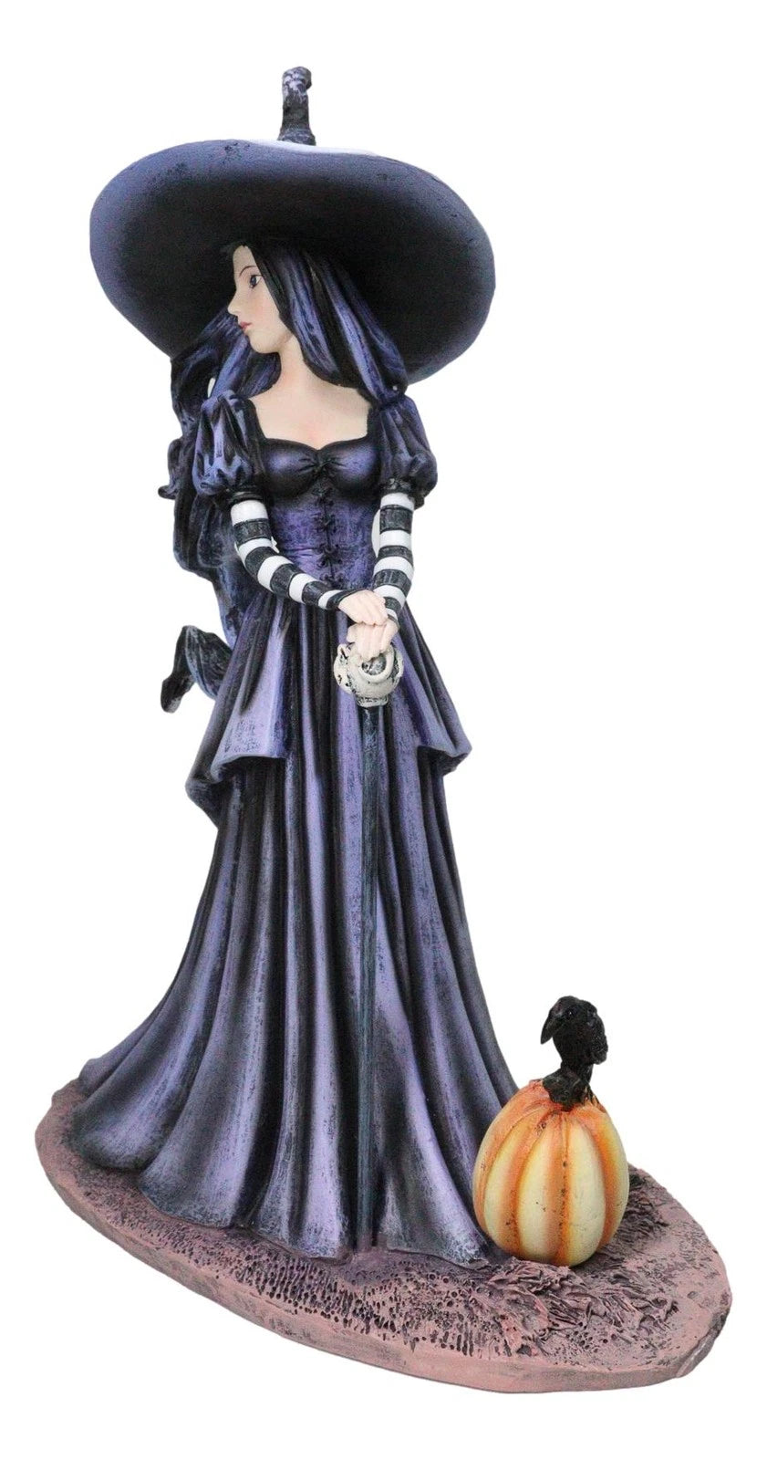 Amy Brown Halloween Pumpkin Gothic Ravenspell Crow Witch With Cane Figurine-9