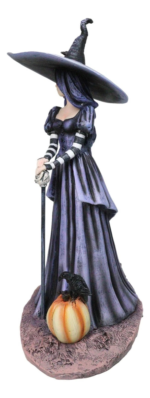 Amy Brown Halloween Pumpkin Gothic Ravenspell Crow Witch With Cane Figurine-8
